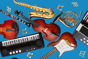 Verschiedene Musikinstrumente