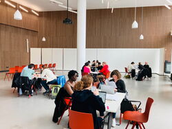 bei einem Literaturworkshop